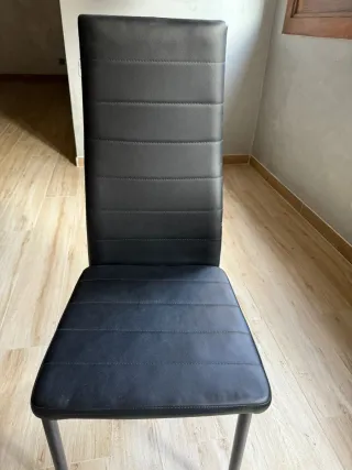 14 Sillas Negras Polipiel Ideal Comedor/Cocina