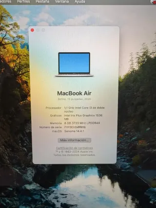 MacBook Air 2020 Retina 13' Pulgadas 256GB Plata