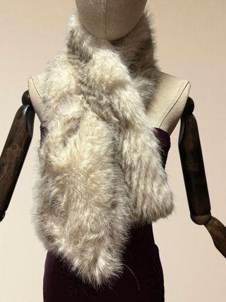 Bufanda/cuello pelo sintético beige y marrón