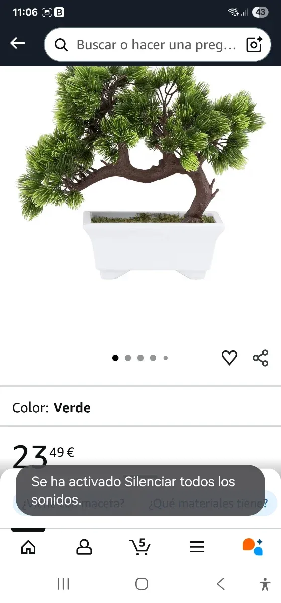 Bonsái artificial verde