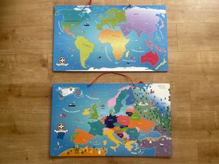 Puzzles madera magnéticos Mundo y Europa