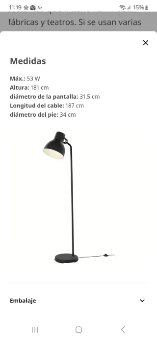 Lámpara de pie gris oscuro