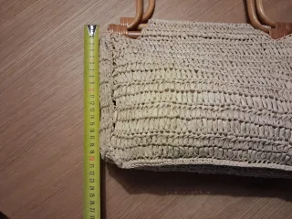 Bolso de mano ganchillo flores rosa y beige