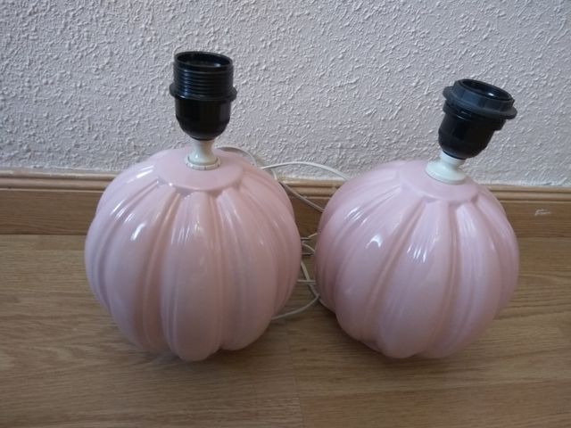Lamparas mesilla ceramica rosa