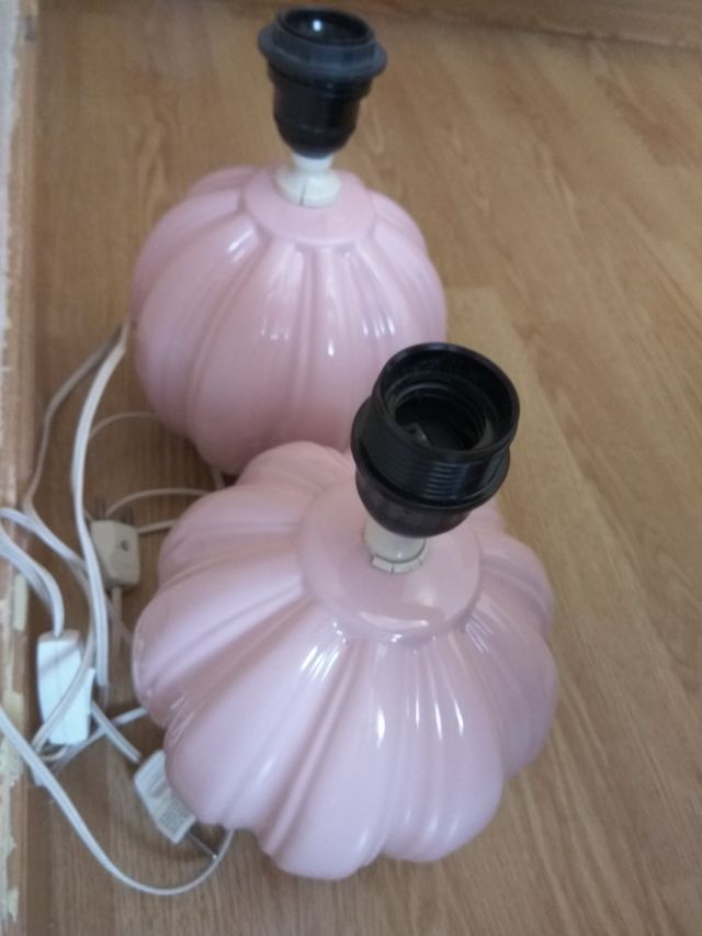 Lamparas mesilla ceramica rosa