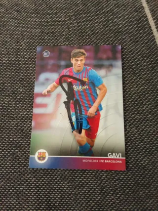 Cromo Gavi FC Barcelona firmado