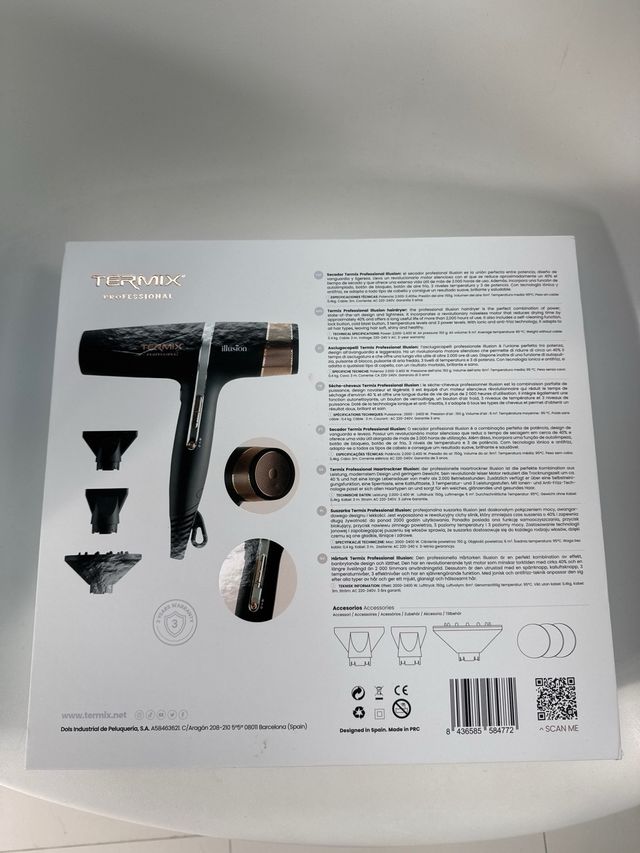 Secador Termix Illusion Negro y Dorado