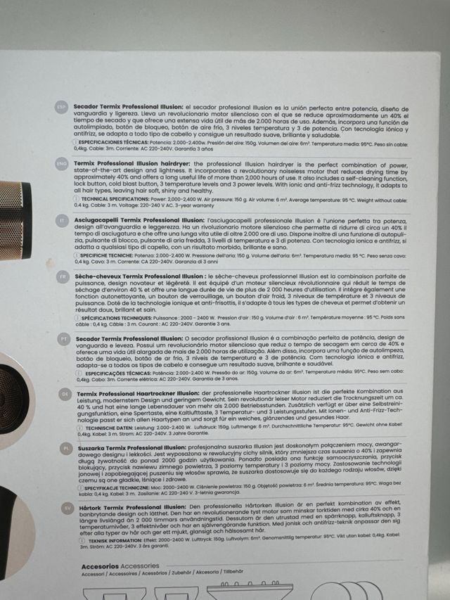 Secador Termix Illusion Negro y Dorado