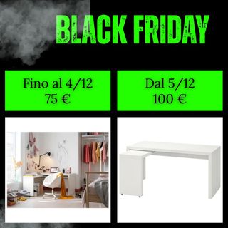 Scrivania bianca con piano estraibile