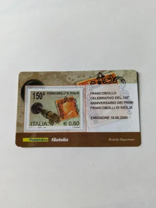 Tessera filatelica 150° Francobolli Sicilia