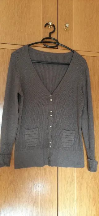 Chaqueta punto mujer marrón