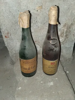 Vecchie bottiglie di vino