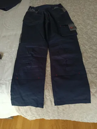 Pantalón de trabajo azul y gris