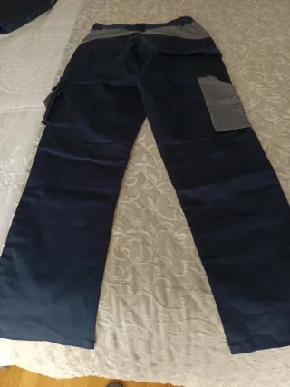 Pantalón de trabajo azul y gris