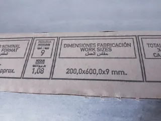 Racholas de pared 200x600x9 mm