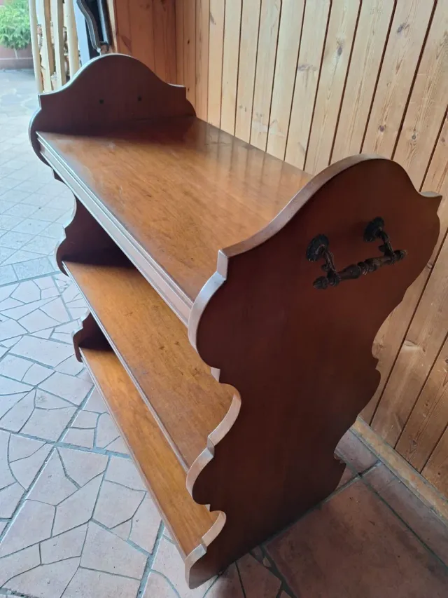 Carrello portavivande in legno a 3 ripiani