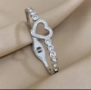 Bracciale donna con cuore e strass