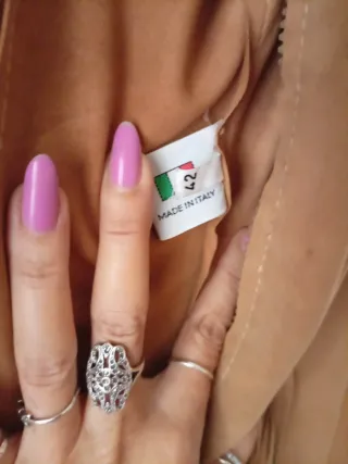 Giacca camicia vera pelle camoscio vintage