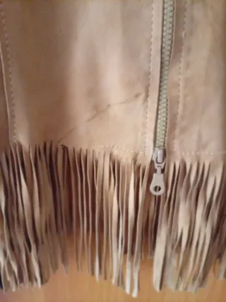 Giacca camicia vera pelle camoscio vintage