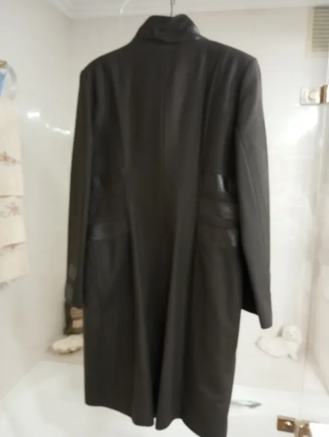 Abrigo de paño y pie Marrón