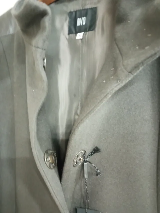 Abrigo de paño y pie Marrón