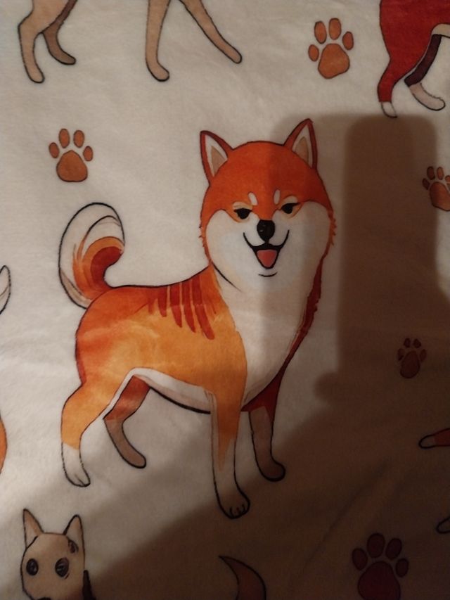 Manta Fleece Shiba Inu Beige y Naranja