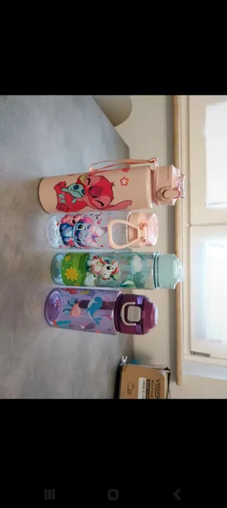 Set 4 Borracce Stitch, Unicorno, Pesciolini