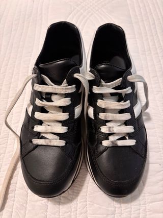 Hogan Zapatillas Piel Negro/Blanco