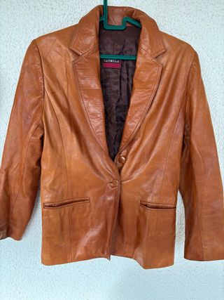 Chaqueta de piel CARMELA marrón