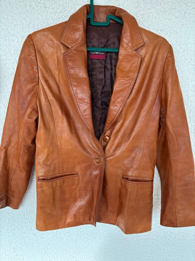 Chaqueta de piel CARMELA marrón