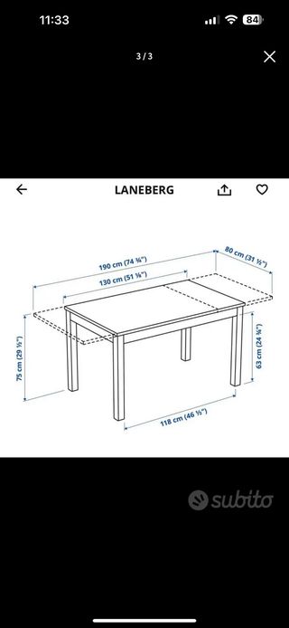 Tavolo Ikea legno scuro allungabile
