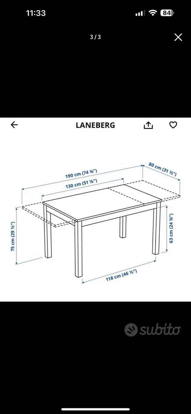 Tavolo Ikea legno scuro allungabile