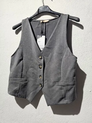 Chaleco sin mangas mujer gris