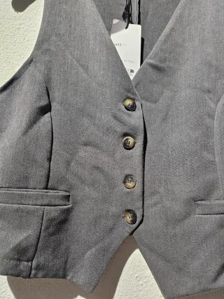 Chaleco sin mangas mujer gris