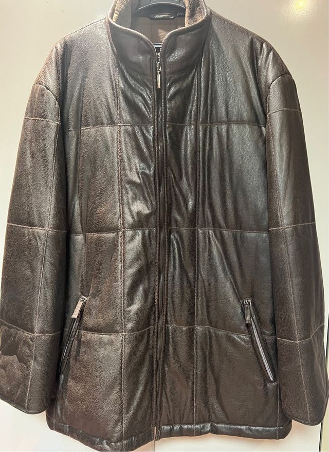 Chaqueta Cuero Hombre Forro Piel Marrón