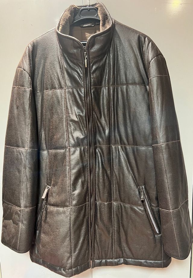 Chaqueta Cuero Hombre Forro Piel Marrón