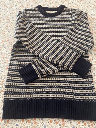 Jersey invierno rayas azul y blanco