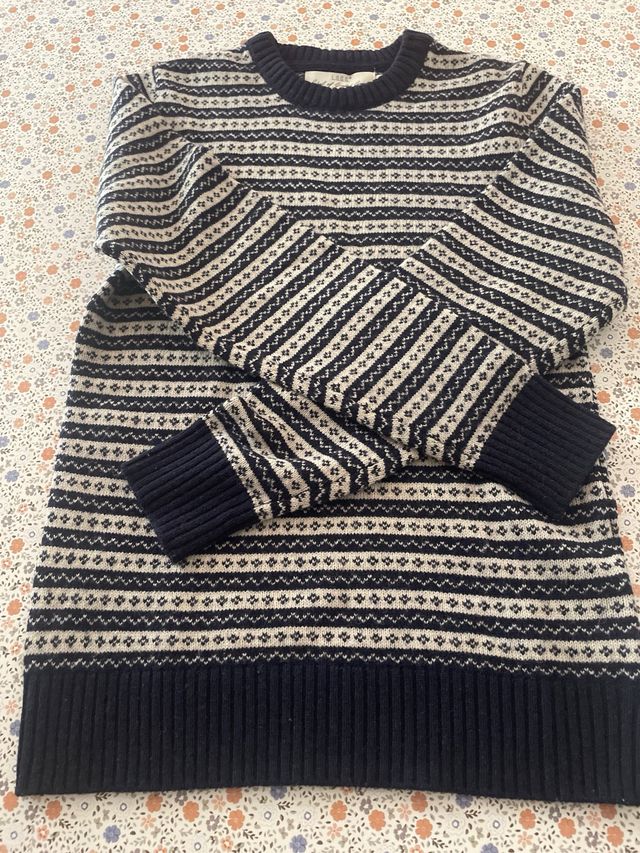 Jersey invierno rayas azul y blanco