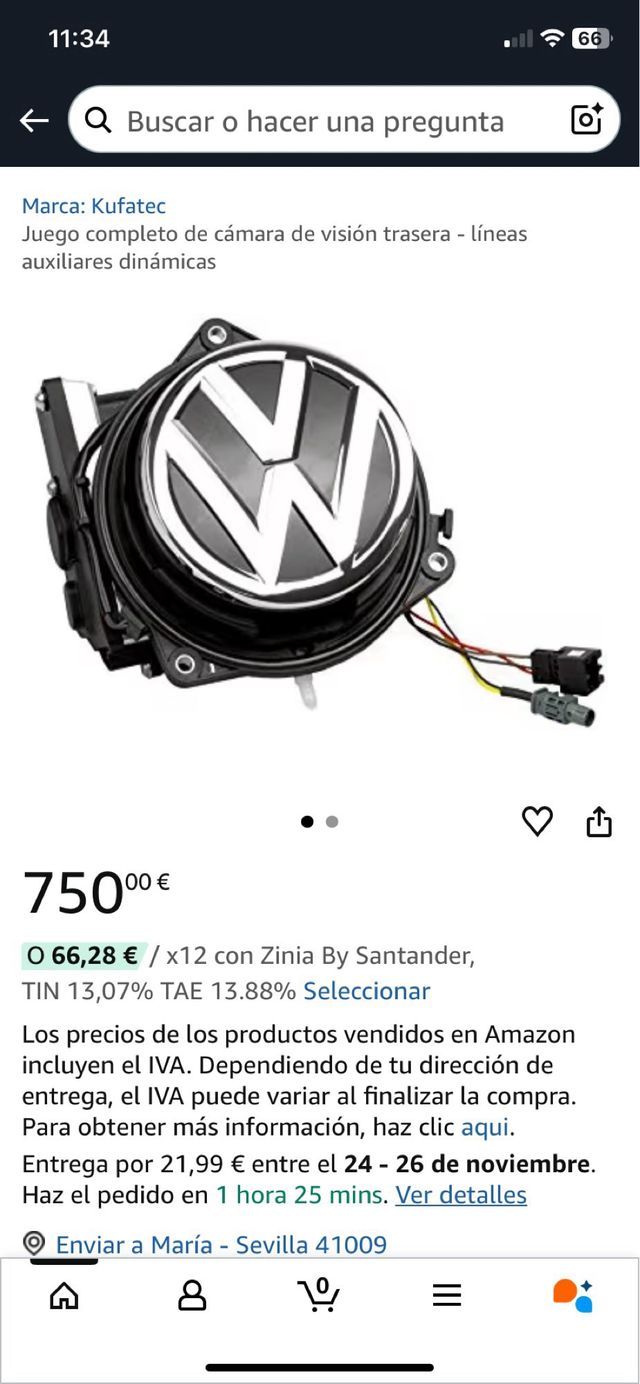 Cámara trasera Volkswagen