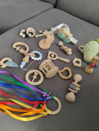 Lote Juguetes Madera Montessori Bebé