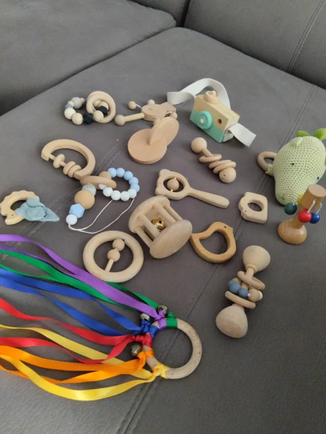 Lote Juguetes Madera Montessori Bebé