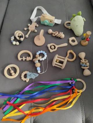 Lote Juguetes Madera Montessori Bebé