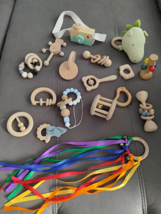 Lote Juguetes Madera Montessori Bebé