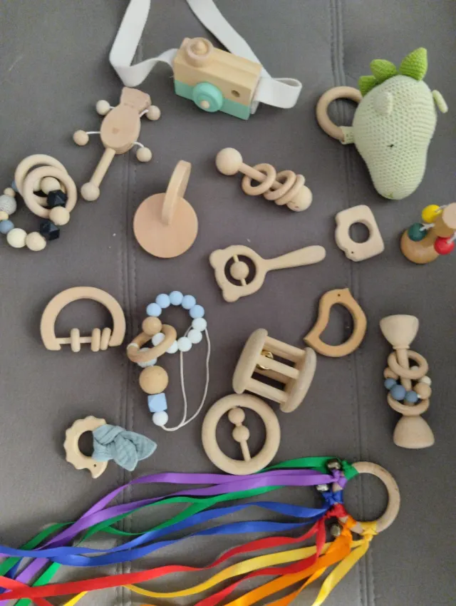 Lote Juguetes Madera Montessori Bebé