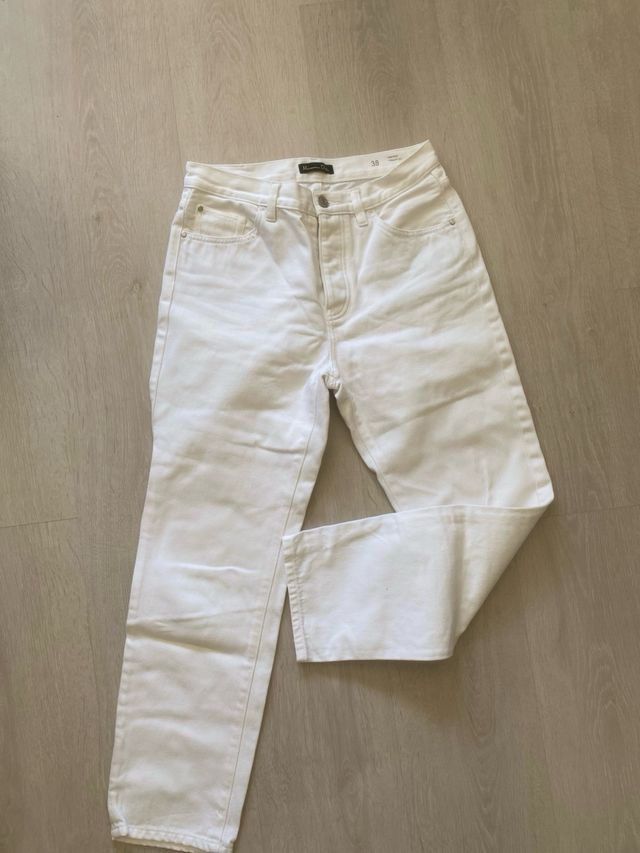 Pantalón Massimo Dutti Blanco Talla M/38