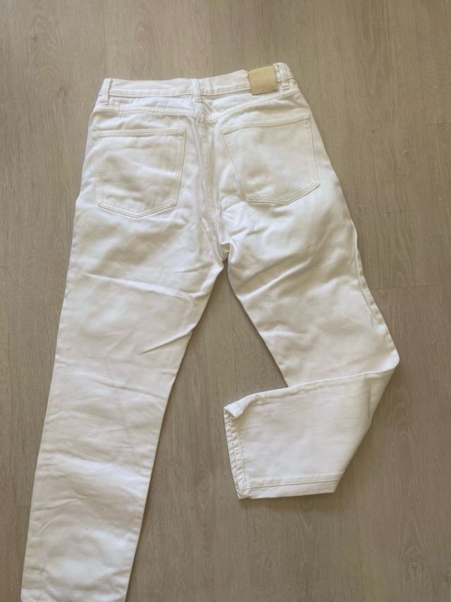 Pantalón Massimo Dutti Blanco Talla M/38