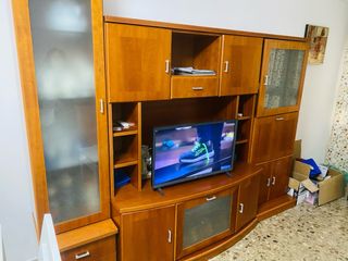 Mueble TV madera y cristal