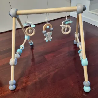 Palestrina neonati legno grigia e turchese