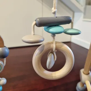 Palestrina neonati legno grigia e turchese