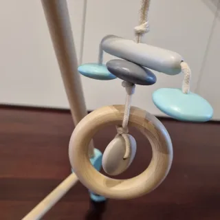 Palestrina neonati legno grigia e turchese